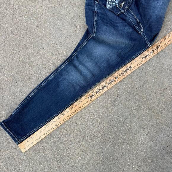 ARIAT Real Ella Jean Women 34R Skinny Dark Wash Denim Blue Mid Rise - Picture 8 of 8